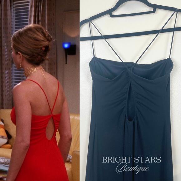 Rare Vintage Black Dress Alt ASO Rachel Green Friends Womens Maxi Gown Event - Picture 3 of 6